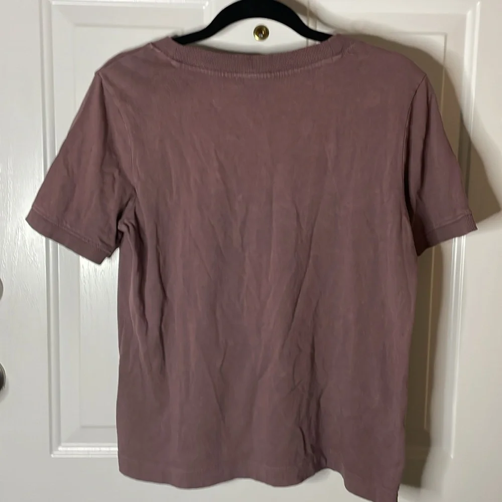 Zara short sleeve crew neck plum top, Size L - Picture 4 of 4